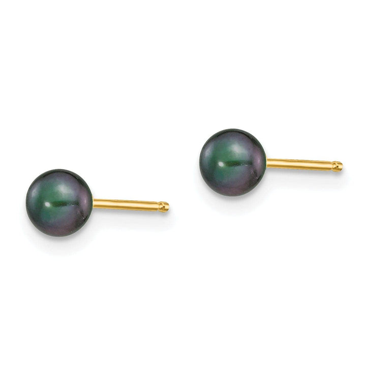 Lovely Rita's Earrings 14k Yellow Gold Black Cultured Pearl Earrings