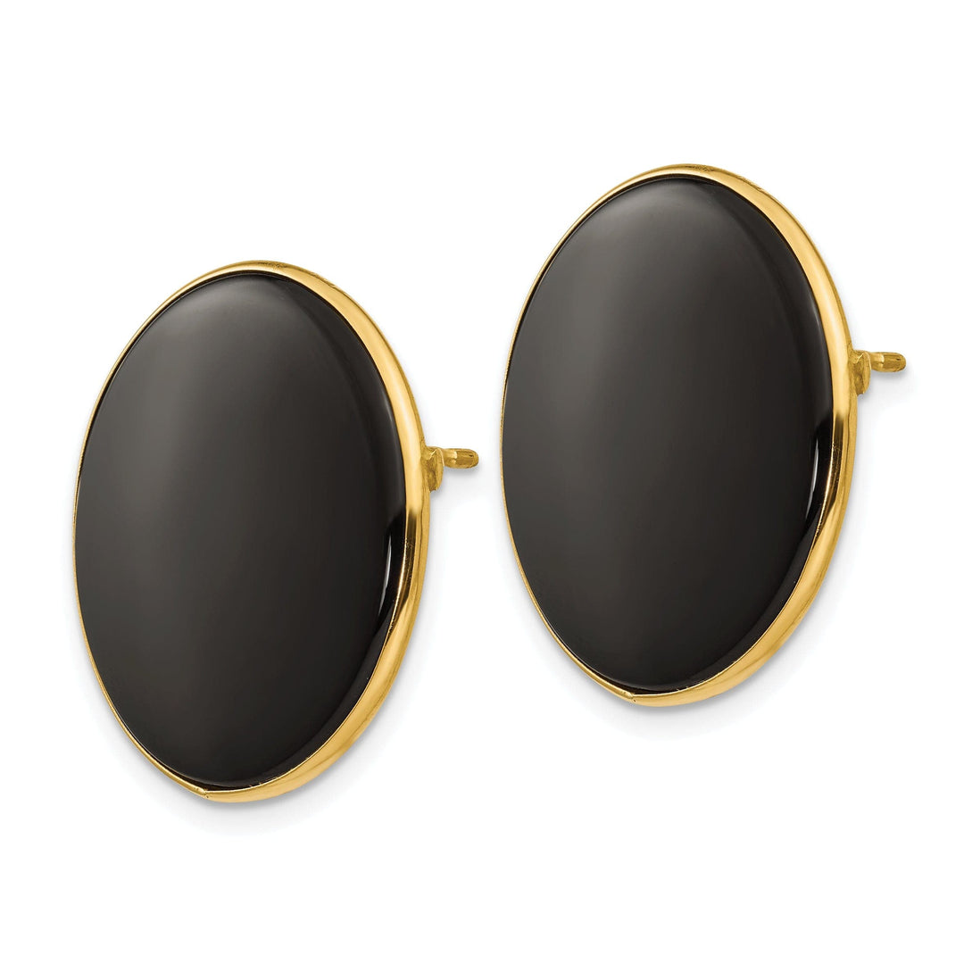 Lovely Rita's Earrings 14k Yellow Gold Black Onyx Earrings