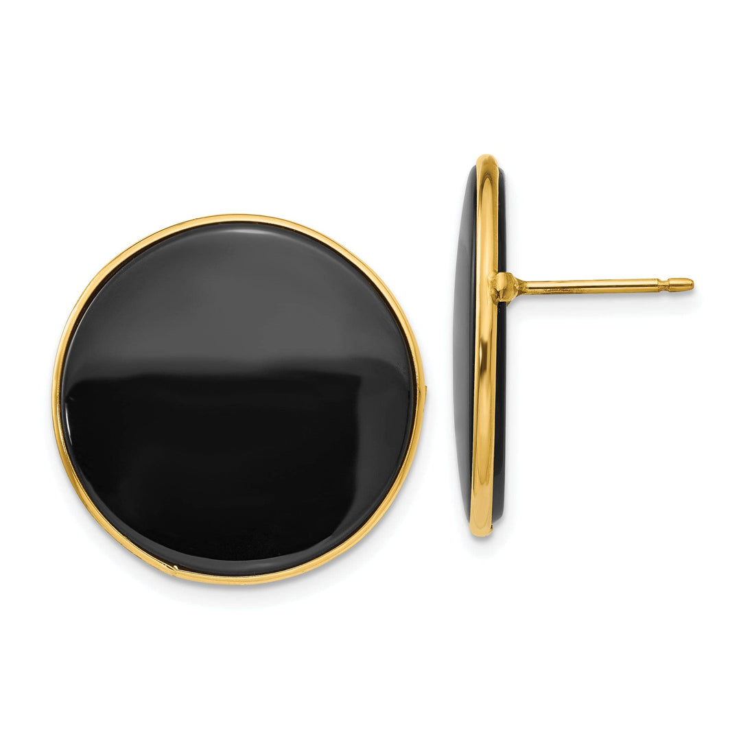 Lovely Rita's Earrings 14k Yellow Gold Black Onyx Earrings