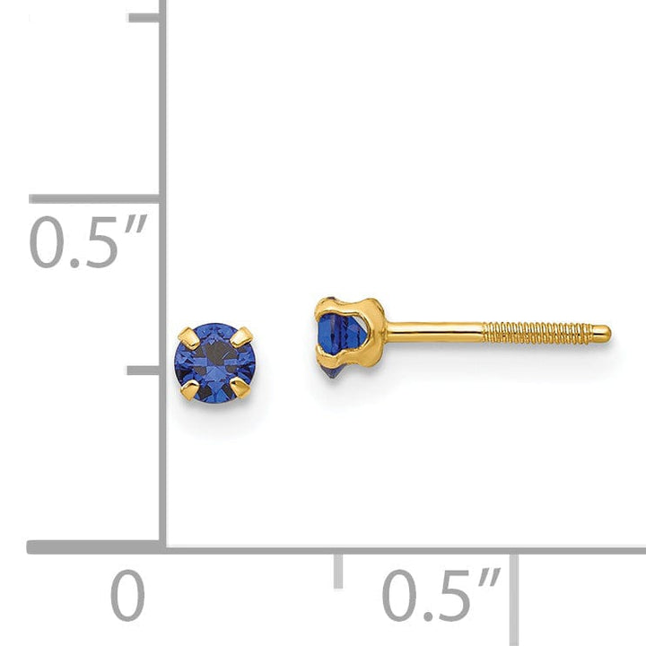 Lovely Rita's Earrings 14k Yellow Gold Blue Spinel Birthstone Earrings