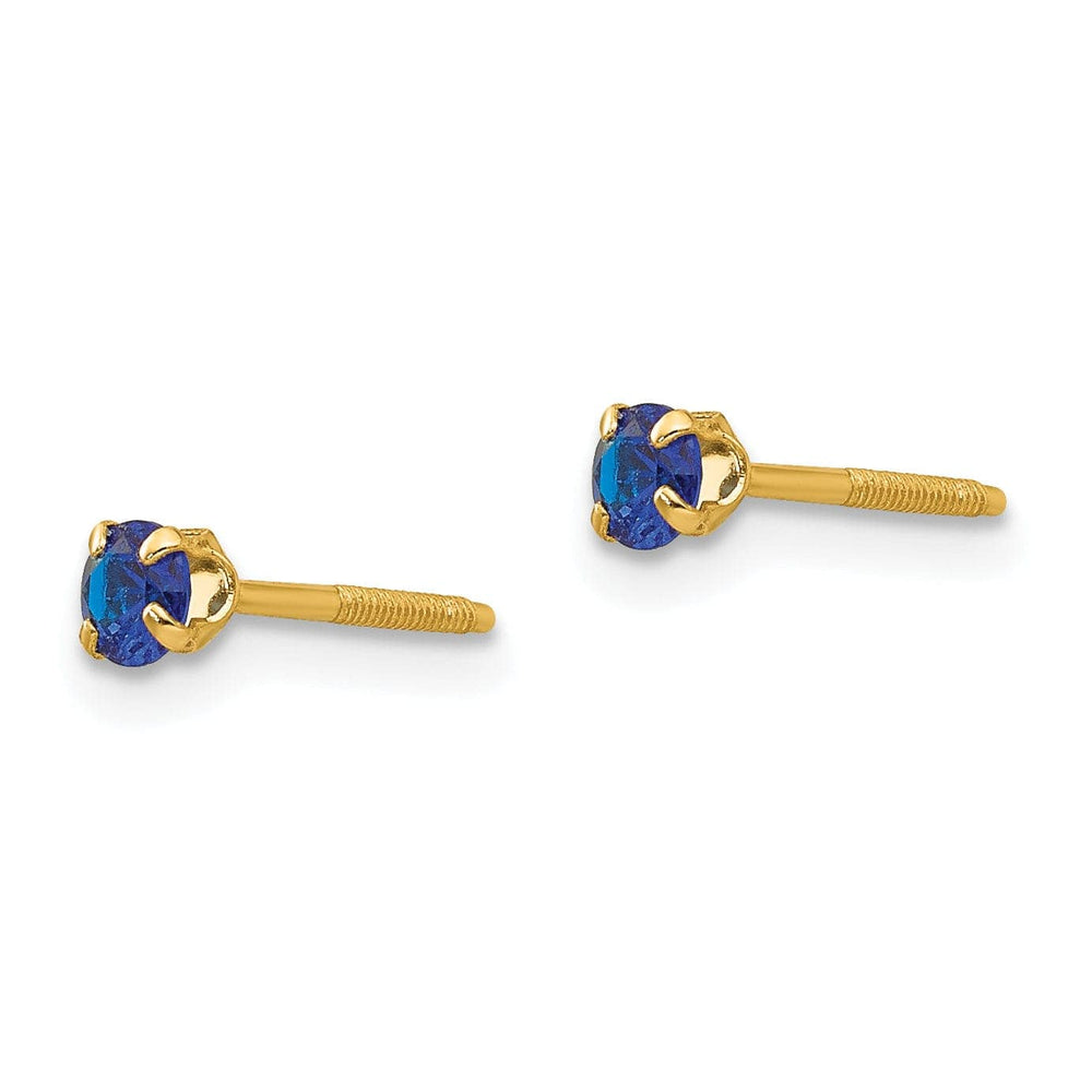 Lovely Rita's Earrings 14k Yellow Gold Blue Spinel Birthstone Earrings