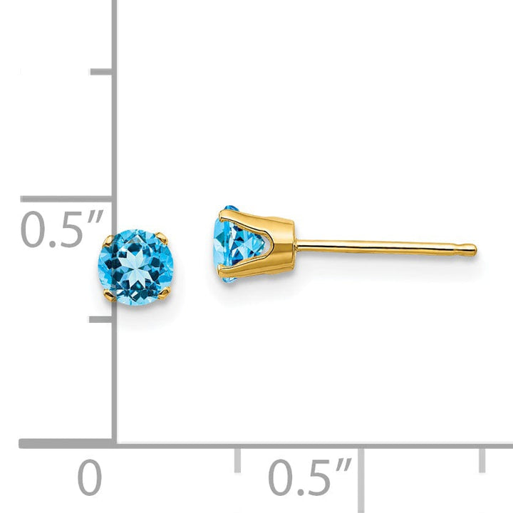 Lovely Rita's Earrings 14k Yellow Gold Blue Topaz Birthstone Earrings