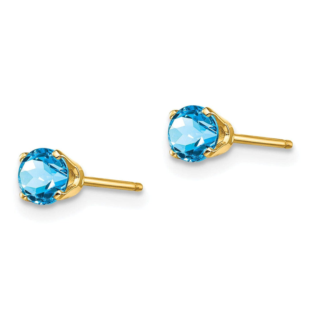 Lovely Rita's Earrings 14k Yellow Gold Blue Topaz Birthstone Earrings