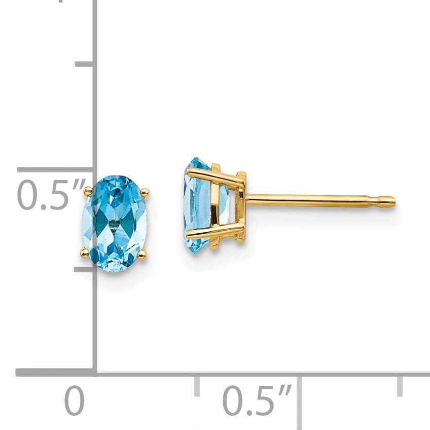 Lovely Rita's Earrings 14k Yellow Gold Blue Topaz Birthstone Earrings