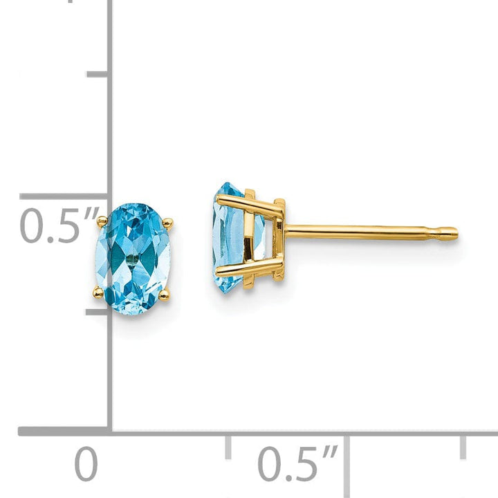 Lovely Rita's Earrings 14k Yellow Gold Blue Topaz Birthstone Earrings
