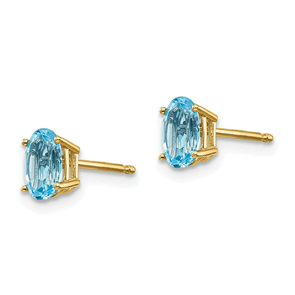 Lovely Rita's Earrings 14k Yellow Gold Blue Topaz Birthstone Earrings