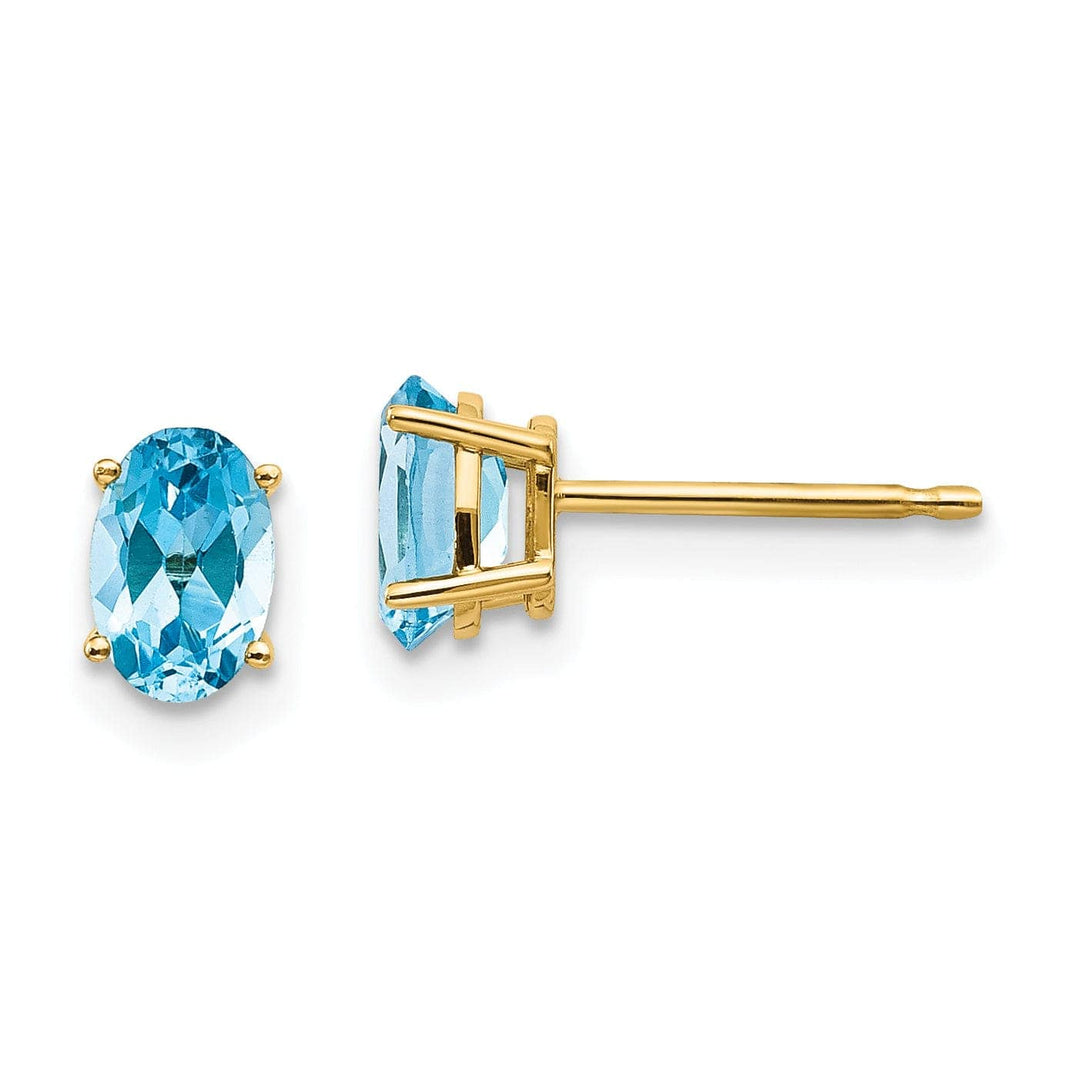 Lovely Rita's Earrings 14k Yellow Gold Blue Topaz Birthstone Earrings