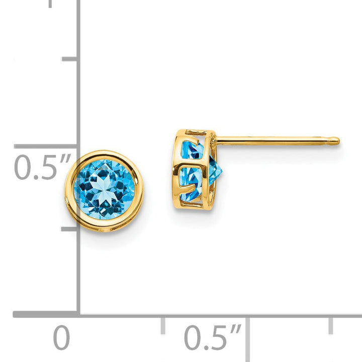 Lovely Rita's Earrings 14k Yellow Gold Blue Topaz Birthstone Earrings