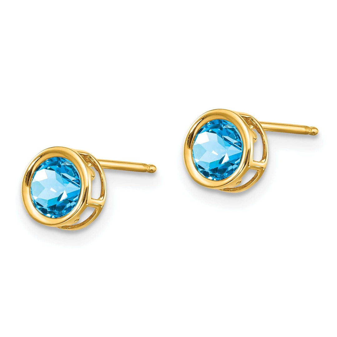 Lovely Rita's Earrings 14k Yellow Gold Blue Topaz Birthstone Earrings