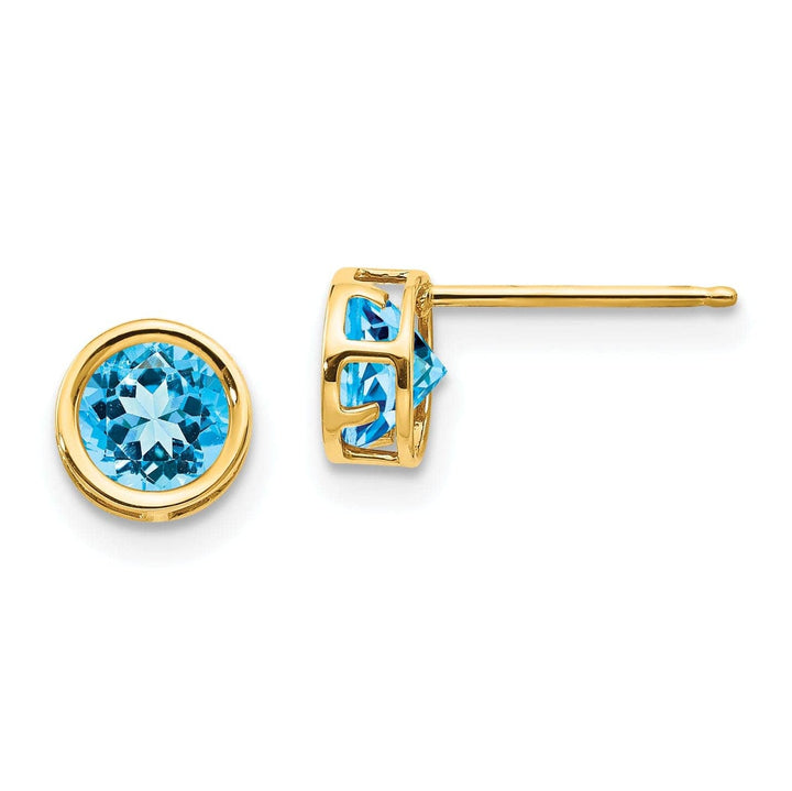 Lovely Rita's Earrings 14k Yellow Gold Blue Topaz Birthstone Earrings