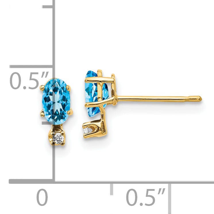 Lovely Rita's Earrings 14k Yellow Gold Blue Topaz Birthstone Earrings