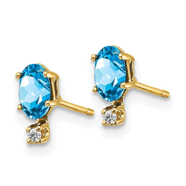 Lovely Rita's Earrings 14k Yellow Gold Blue Topaz Birthstone Earrings