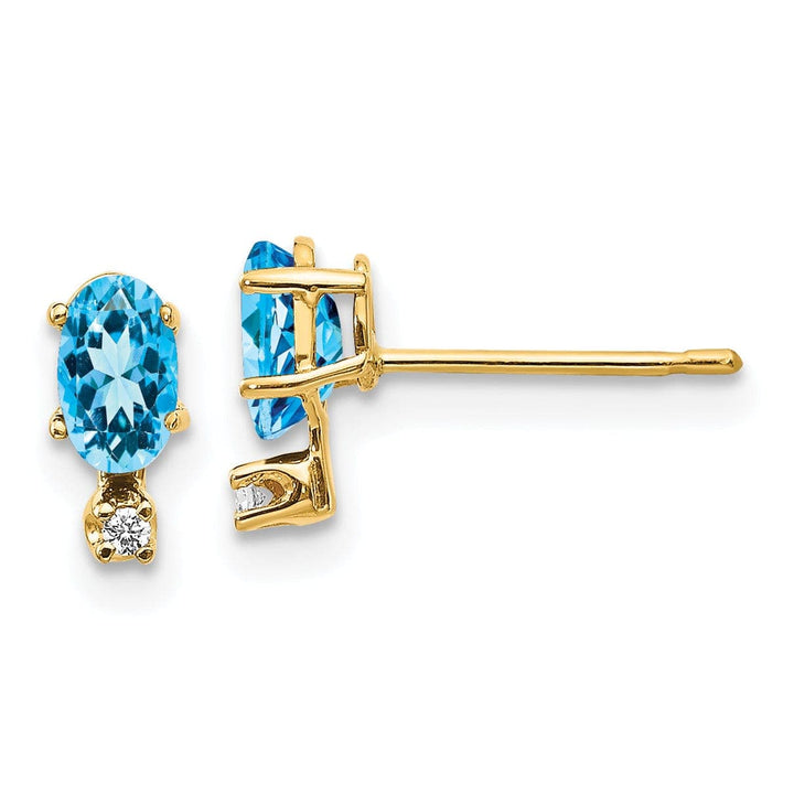 Lovely Rita's Earrings 14k Yellow Gold Blue Topaz Birthstone Earrings