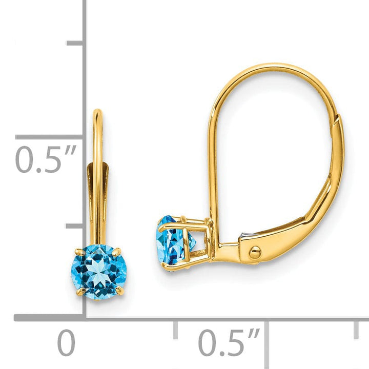 Lovely Rita's Earrings 14k Yellow Gold Blue Topaz Birthstone Earrings