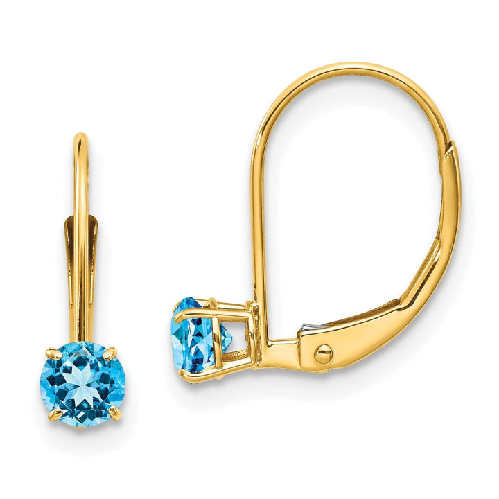 Lovely Rita's Earrings 14k Yellow Gold Blue Topaz Birthstone Earrings