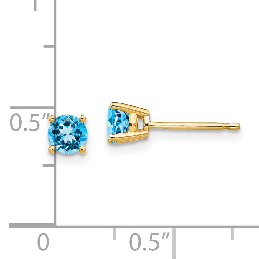 Lovely Rita's Earrings 14k Yellow Gold Blue Topaz Earring