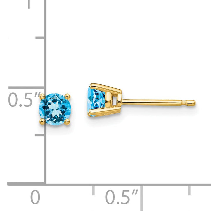 Lovely Rita's Earrings 14k Yellow Gold Blue Topaz Earring