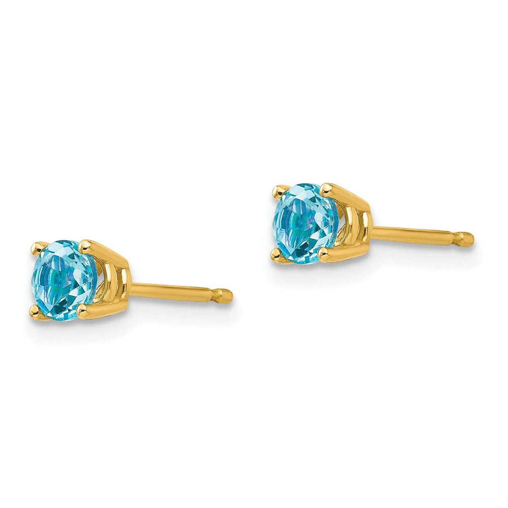 Lovely Rita's Earrings 14k Yellow Gold Blue Topaz Earring