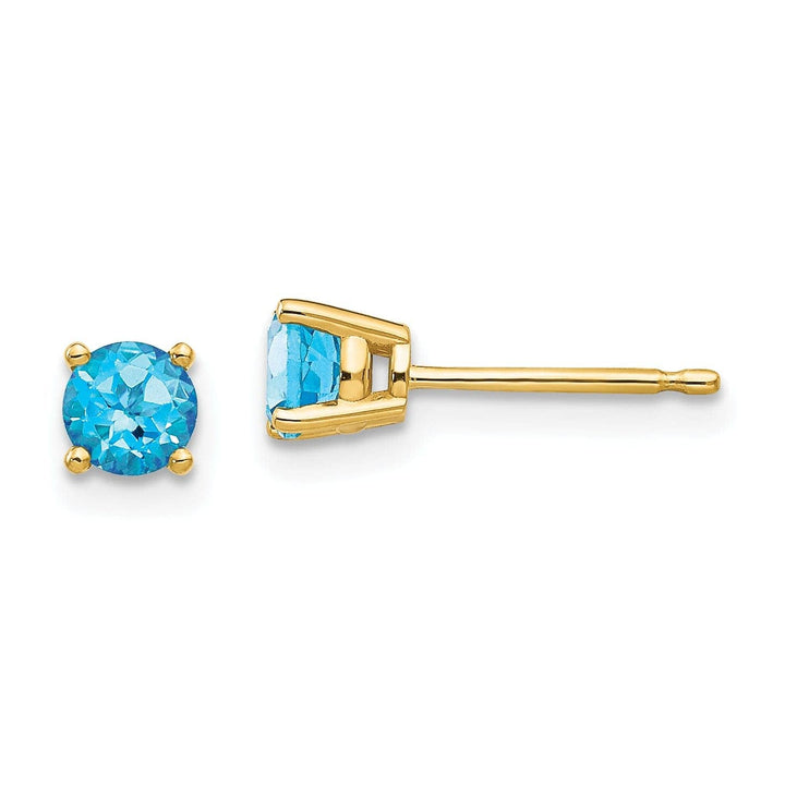 Lovely Rita's Earrings 14k Yellow Gold Blue Topaz Earring