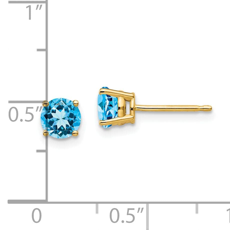 Lovely Rita's Earrings 14k Yellow Gold Blue Topaz Earring