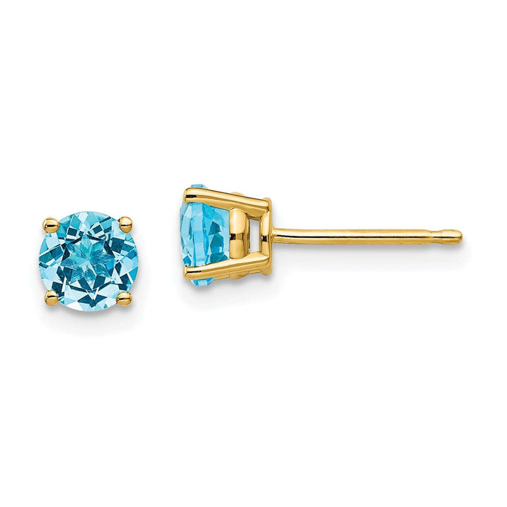 Lovely Rita's Earrings 14k Yellow Gold Blue Topaz Earring