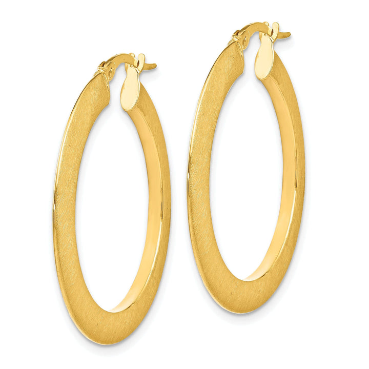 Lovely Rita's Earrings 14k Yellow Gold Brushed Hinged Hoop Earrings