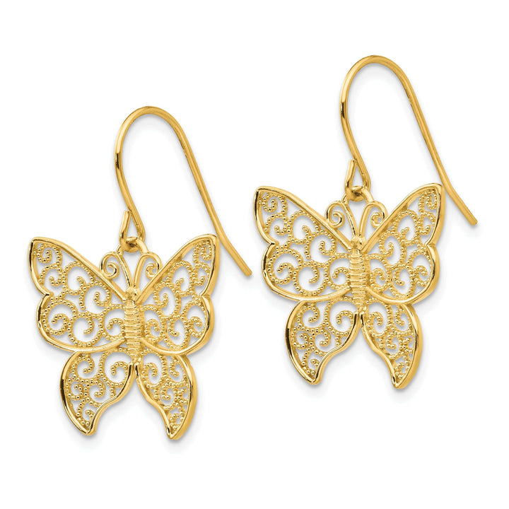 Lovely Rita's Earrings 14k Yellow Gold Butterfly Earrings