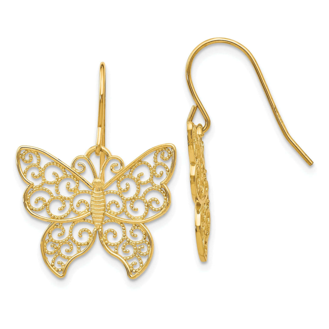 Lovely Rita's Earrings 14k Yellow Gold Butterfly Earrings