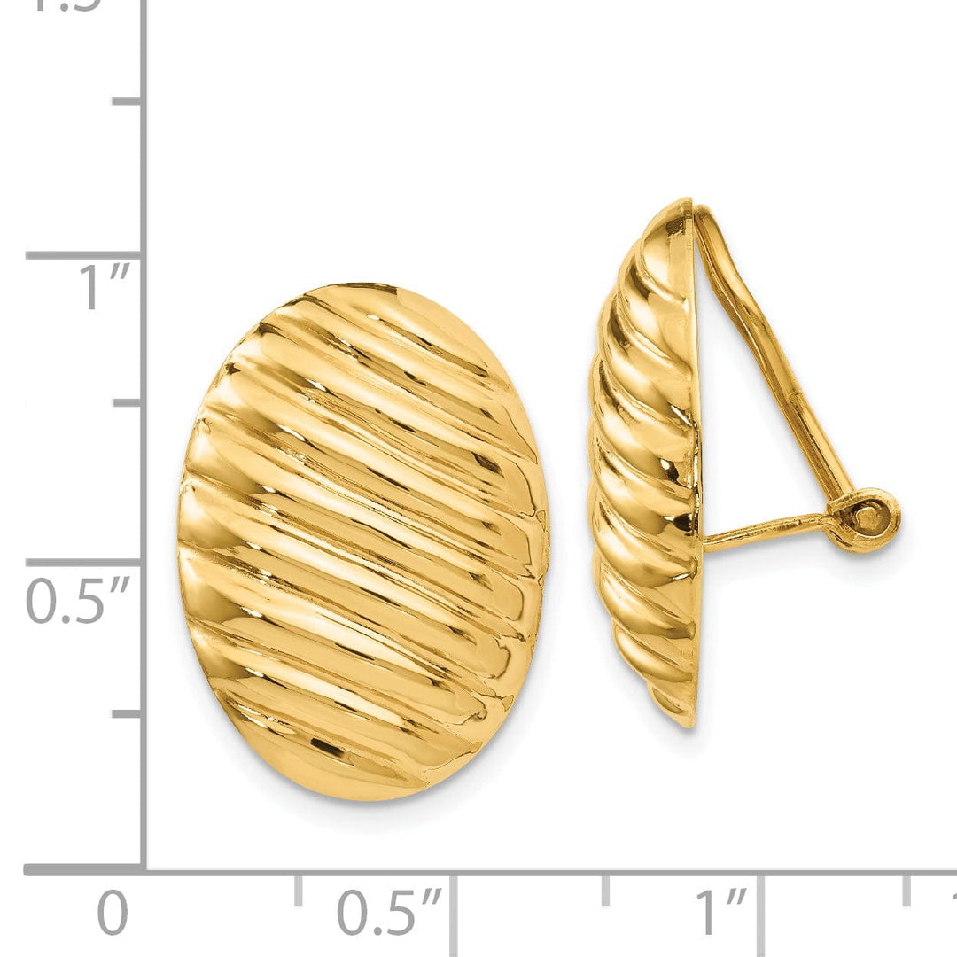 Lovely Rita's Earrings 14k Yellow Gold Button Non-pierced Omega Earrings