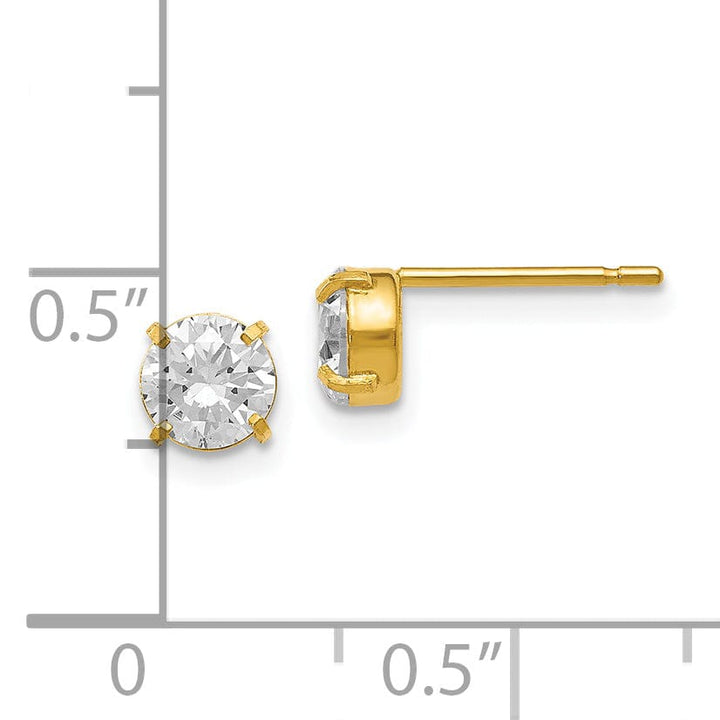 Lovely Rita's Earrings 14k Yellow Gold C.Z Stud 5.0mm Earrings
