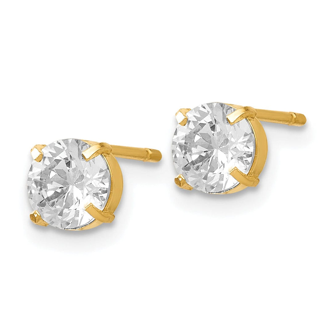 Lovely Rita's Earrings 14k Yellow Gold C.Z Stud 5.0mm Earrings