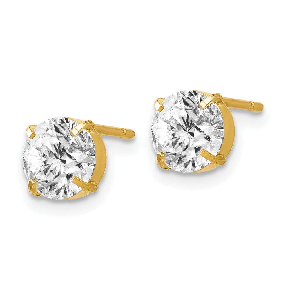 Lovely Rita's Earrings 14k Yellow Gold C.Z Stud 6.0mm Earrings