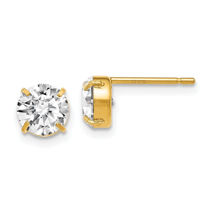 Lovely Rita's Earrings 14k Yellow Gold C.Z Stud 6.0mm Earrings