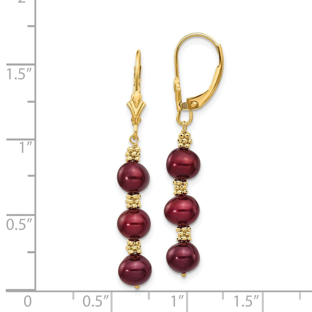 Lovely Rita's Earrings 14k Yellow Gold Chocolate Pearl Bead Earrings