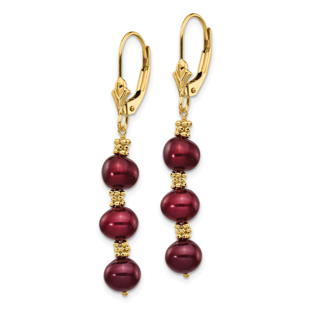Lovely Rita's Earrings 14k Yellow Gold Chocolate Pearl Bead Earrings