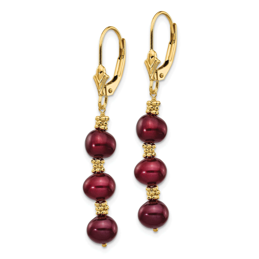Lovely Rita's Earrings 14k Yellow Gold Chocolate Pearl Bead Earrings