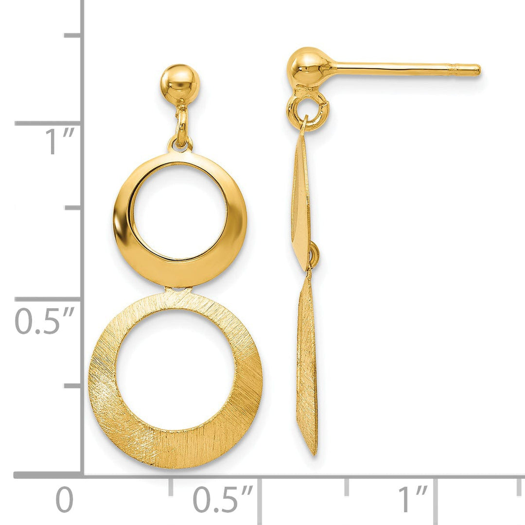 Lovely Rita's Earrings 14k Yellow Gold Circle Dangle Earrings