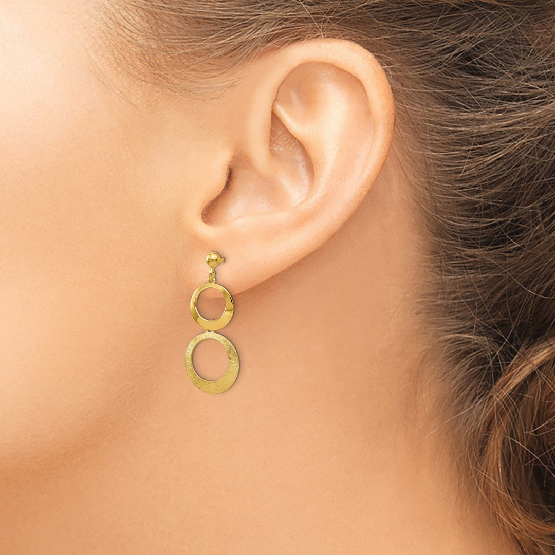 Lovely Rita's Earrings 14k Yellow Gold Circle Dangle Earrings