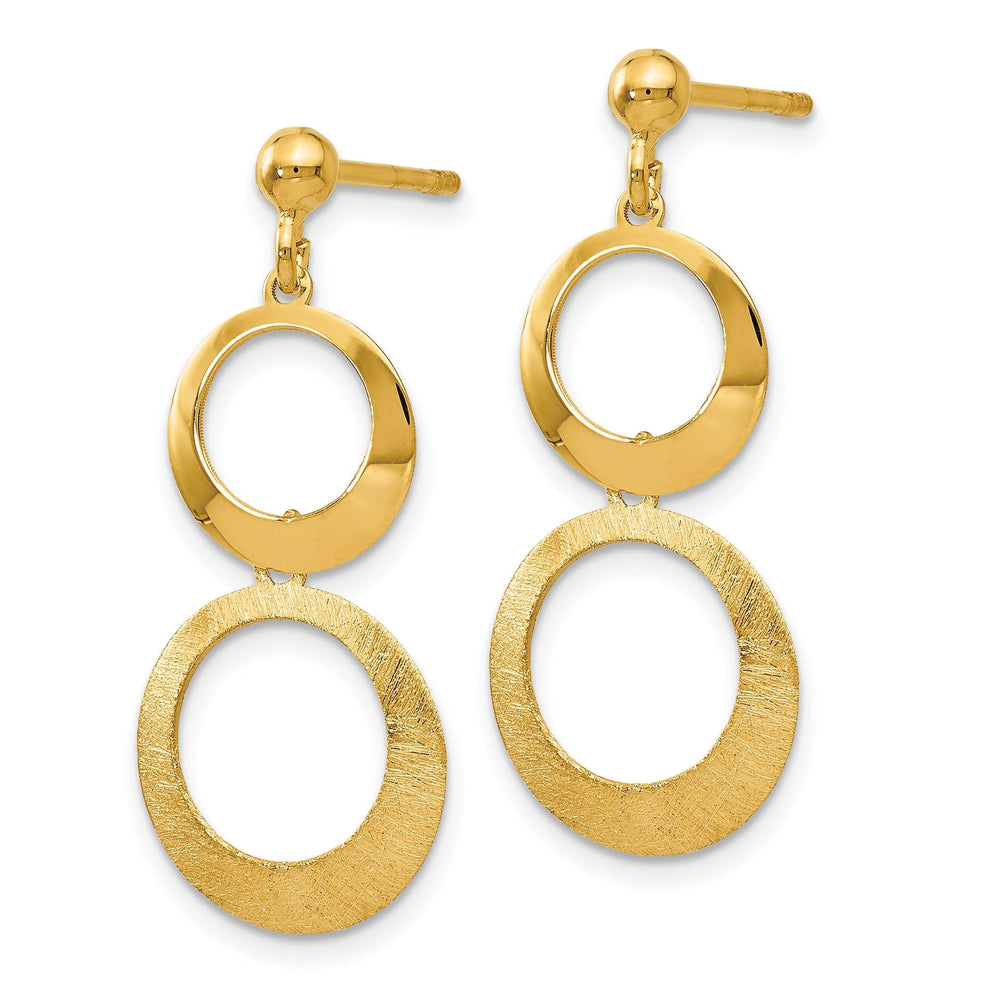 Lovely Rita's Earrings 14k Yellow Gold Circle Dangle Earrings