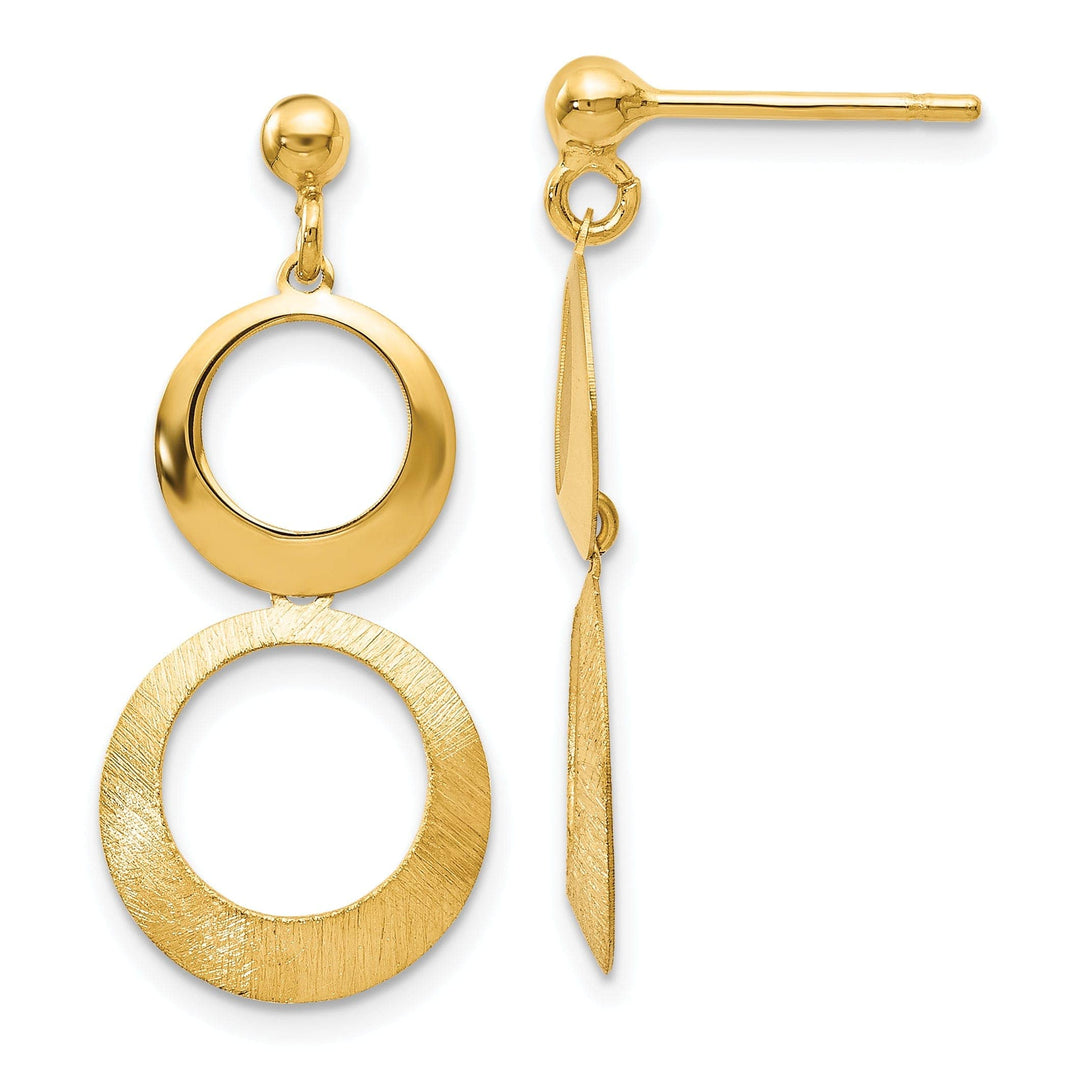Lovely Rita's Earrings 14k Yellow Gold Circle Dangle Earrings