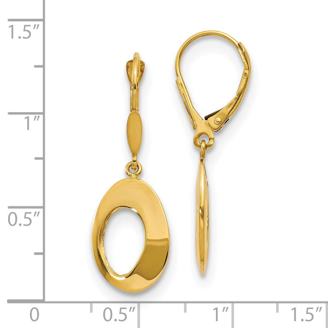 Lovely Rita's Earrings 14k Yellow Gold Circles Leverback Earrings