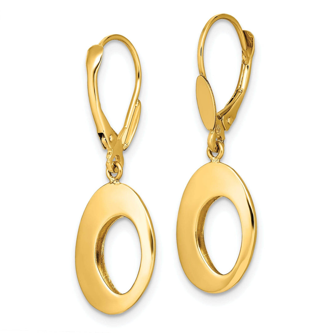 Lovely Rita's Earrings 14k Yellow Gold Circles Leverback Earrings