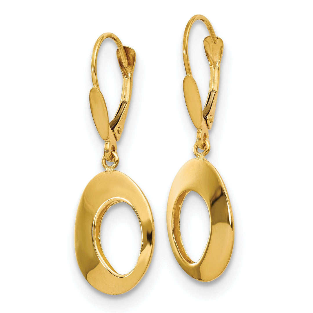 Lovely Rita's Earrings 14k Yellow Gold Circles Leverback Earrings