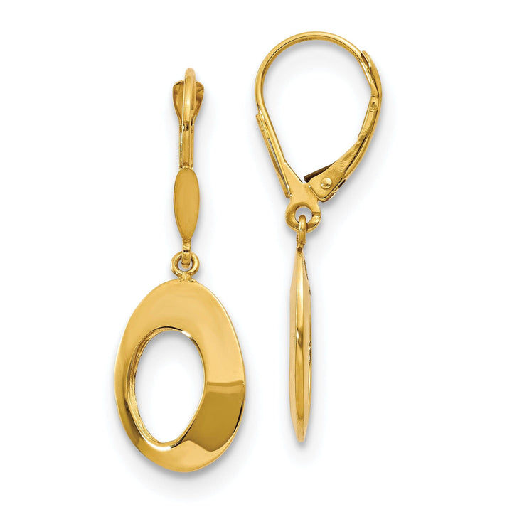 Lovely Rita's Earrings 14k Yellow Gold Circles Leverback Earrings