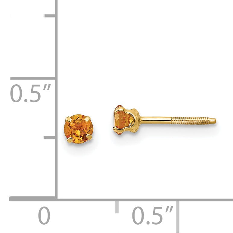 Lovely Rita's Earrings 14k Yellow Gold Citrine Birthstone Earrings