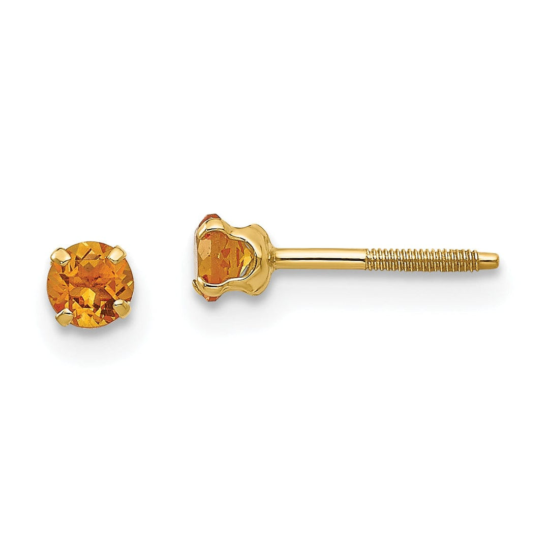 Lovely Rita's Earrings 14k Yellow Gold Citrine Birthstone Earrings