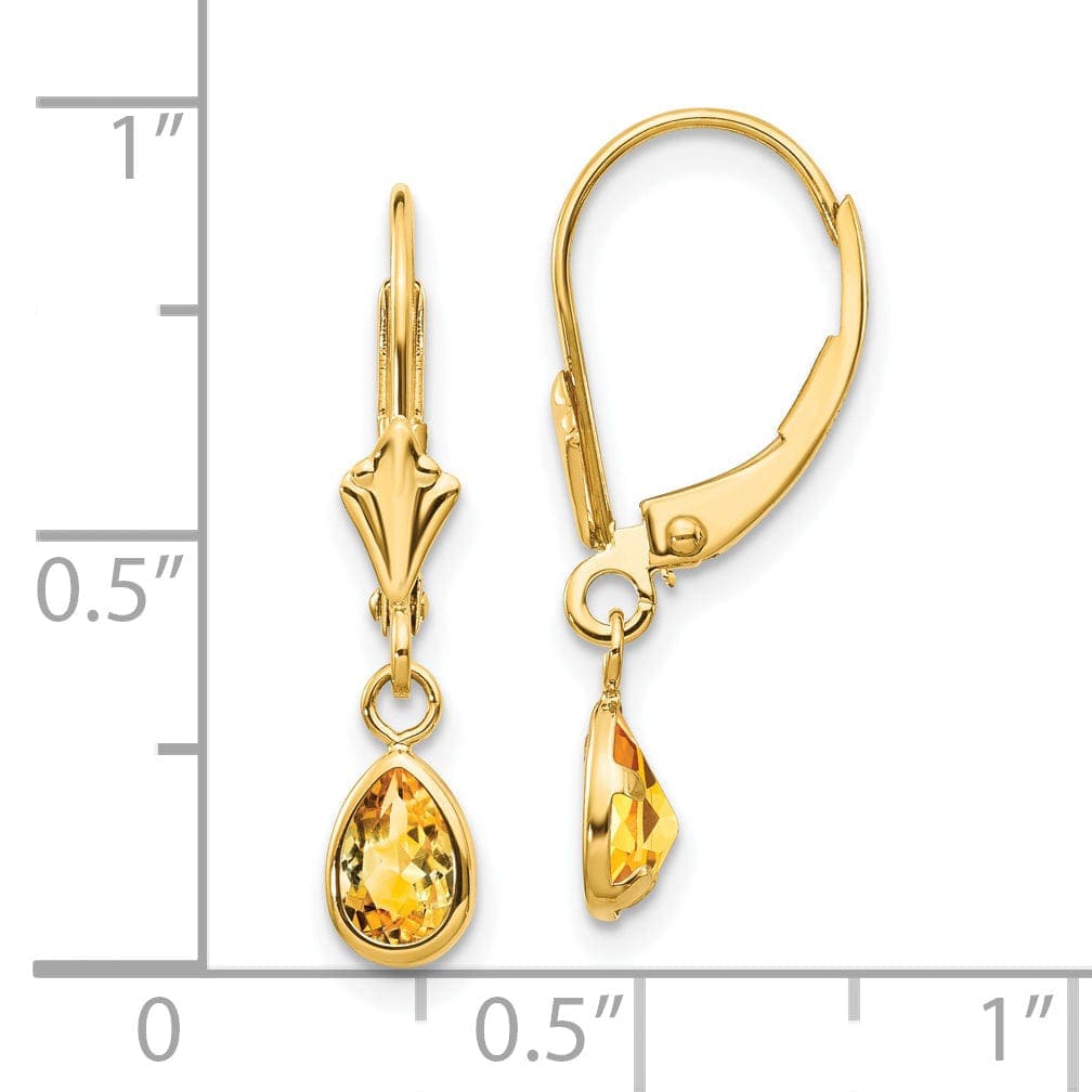 Lovely Rita's Earrings 14k Yellow Gold Citrine Birthstone Earrings