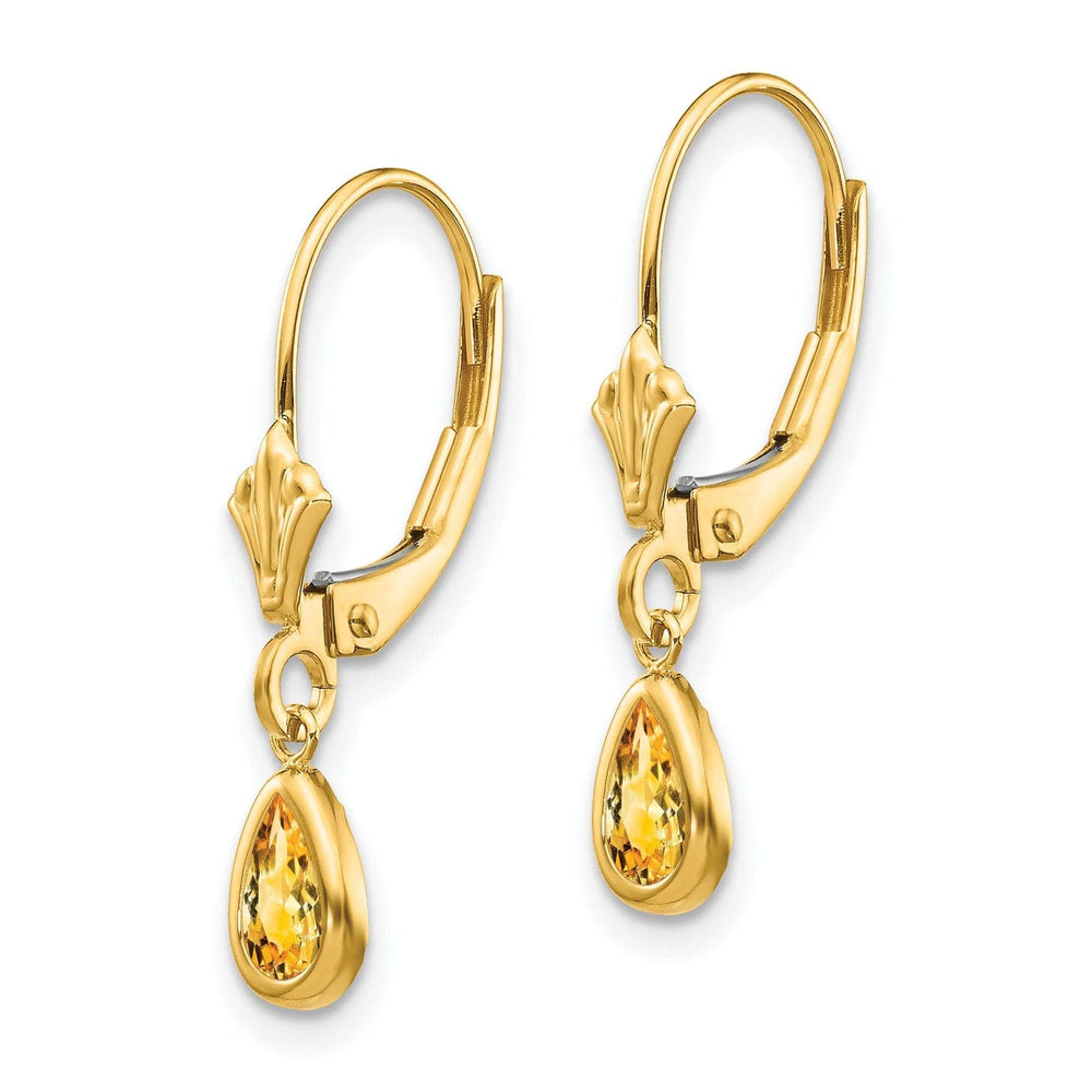 Lovely Rita's Earrings 14k Yellow Gold Citrine Birthstone Earrings