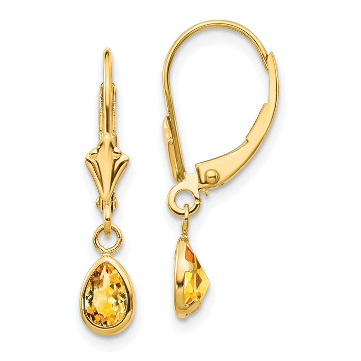 Lovely Rita's Earrings 14k Yellow Gold Citrine Birthstone Earrings