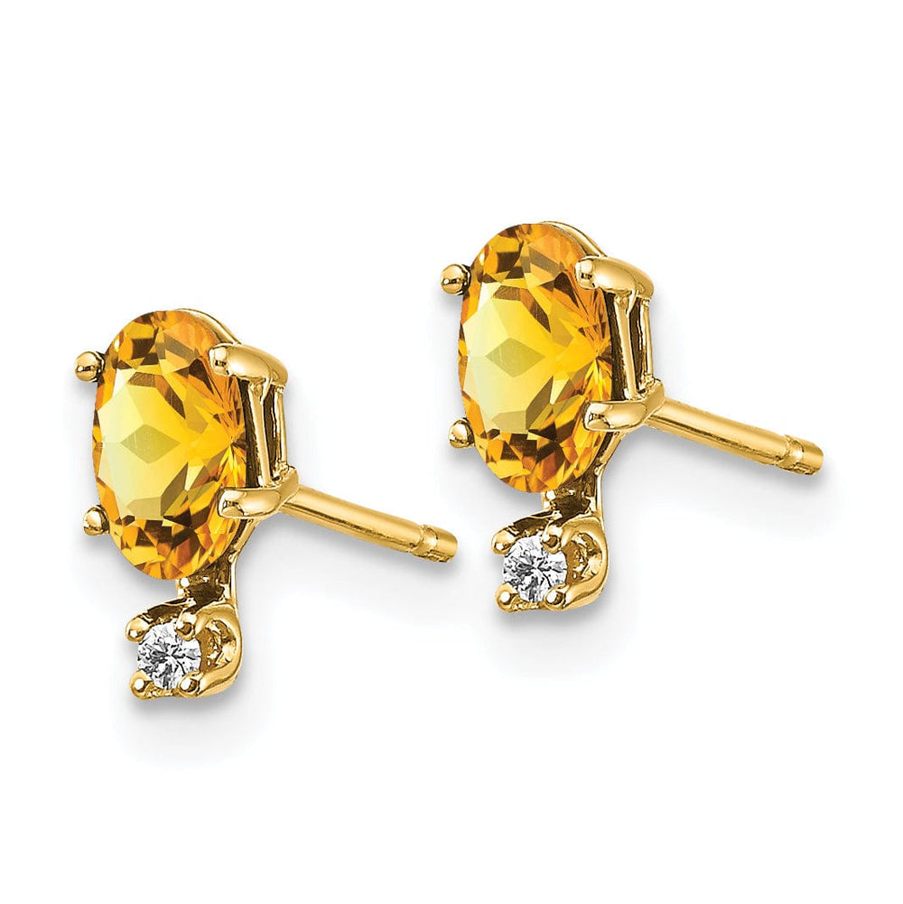 Lovely Rita's Earrings 14k Yellow Gold Citrine Birthstone Post Earrings